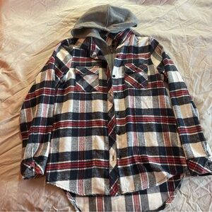 Plaid Hooded Shirt